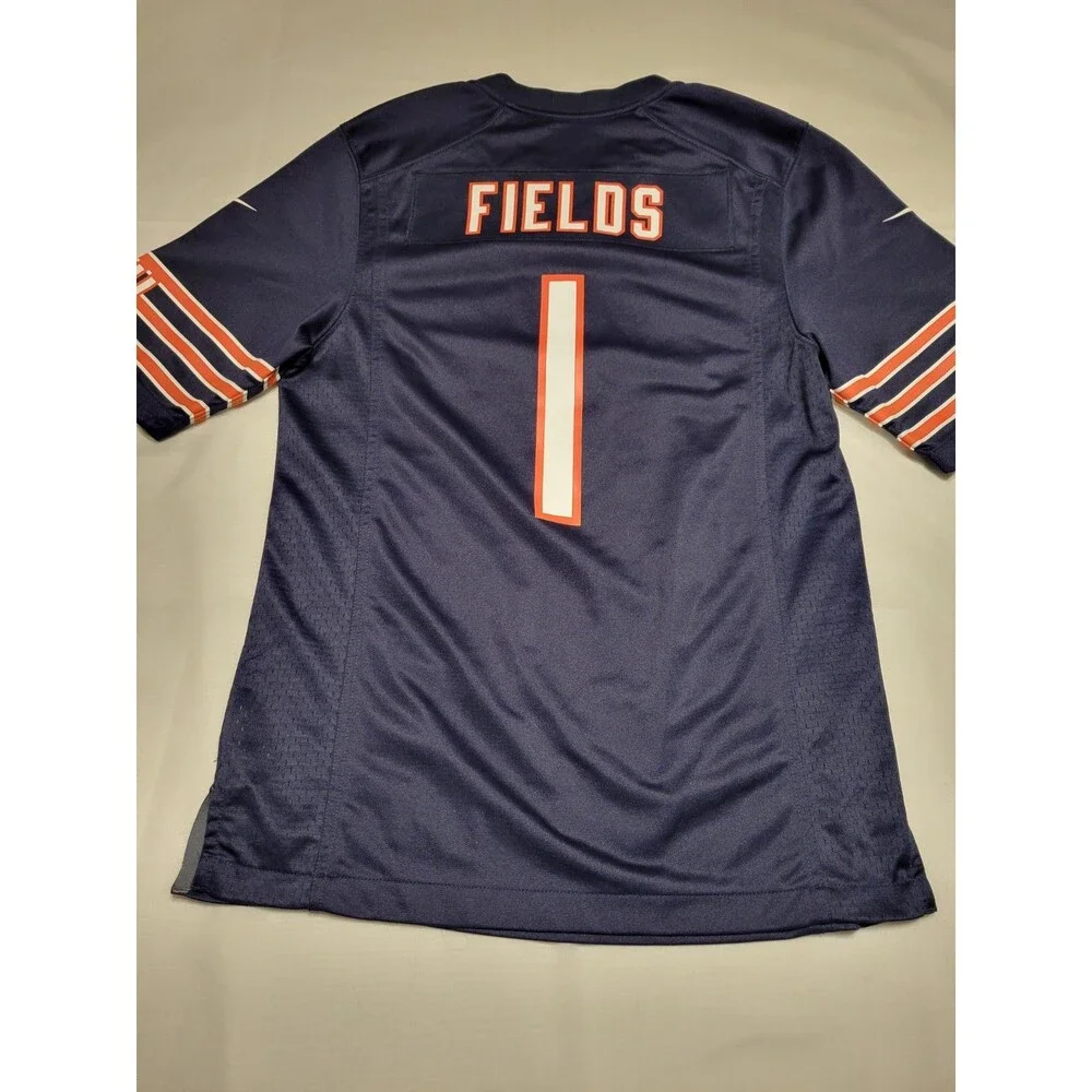 Chicago Bears Justin Fields #1 Nike NFL Football Jersey Navy Blue Men's Size S